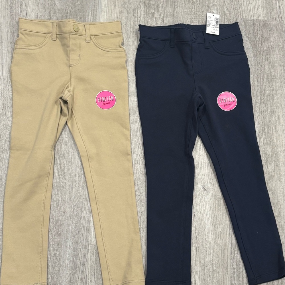NWT The Children's Place Tan and Blue Leggings Modern Fit, Set of 2